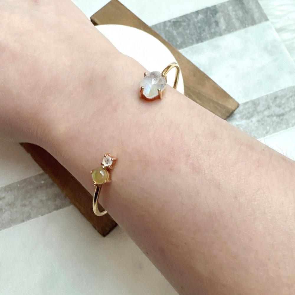 Gold-Filled Gemstone Bangle Bracelet - Picture 4 of 4